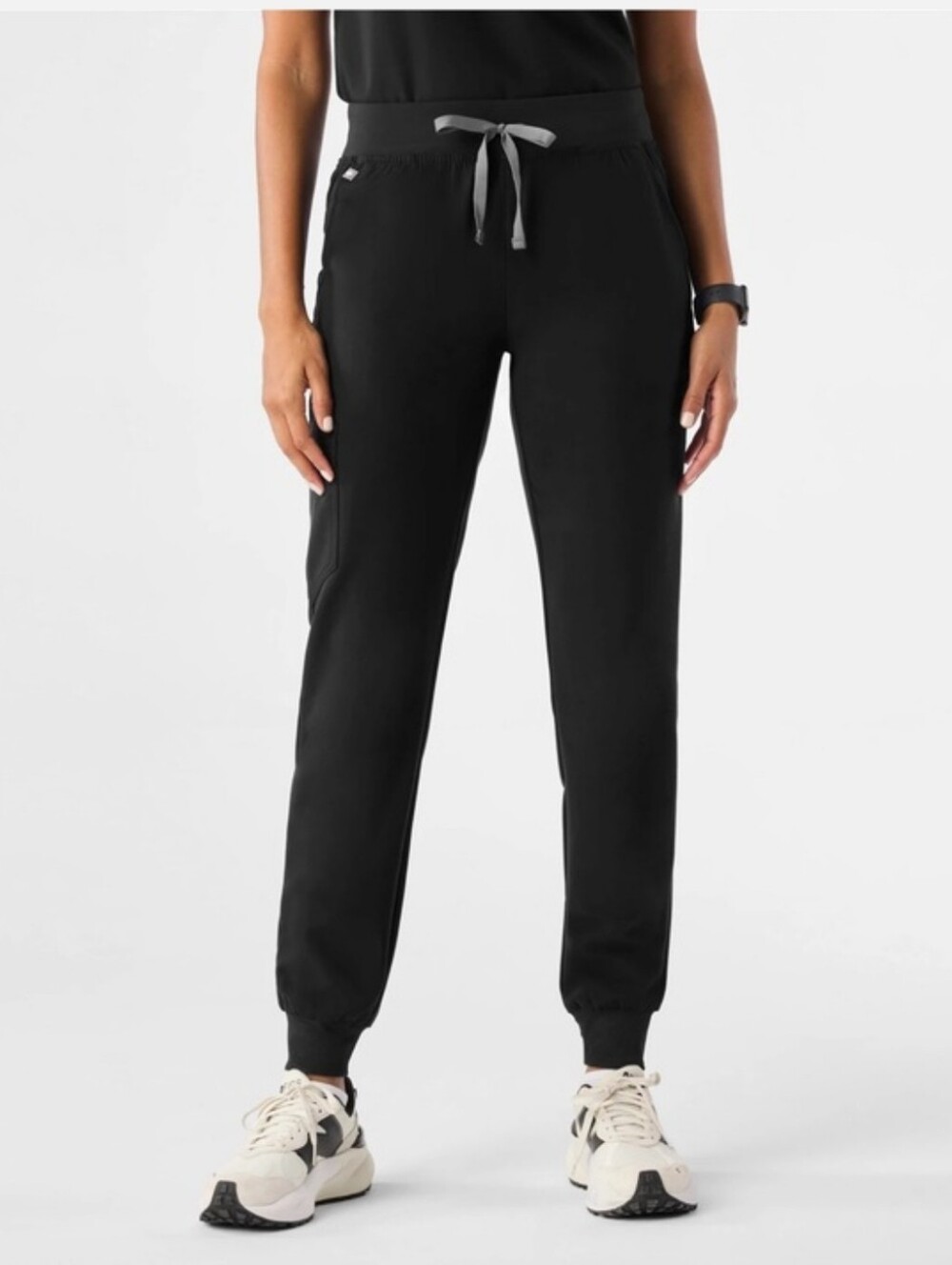 Figs Black Zamora High Waisted Scrub Jogger Pants Size Large